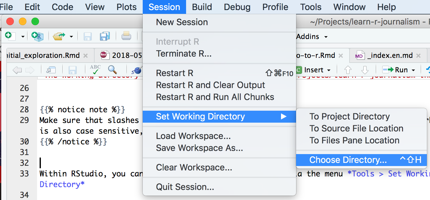 Set working directory