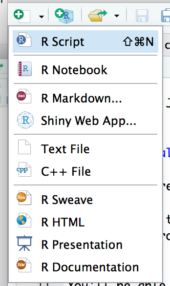 New File in RStudio